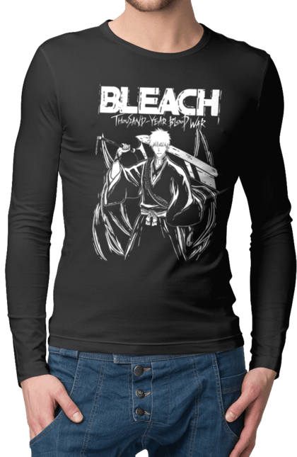 Чоловічій лонгслів з принтом "Бліч Куросакі Ічіґо". Anime, bleach, ichigo kurosaki, manga, аніме, бліч, ічіго, куросакі ічіґо, манга. 2070702