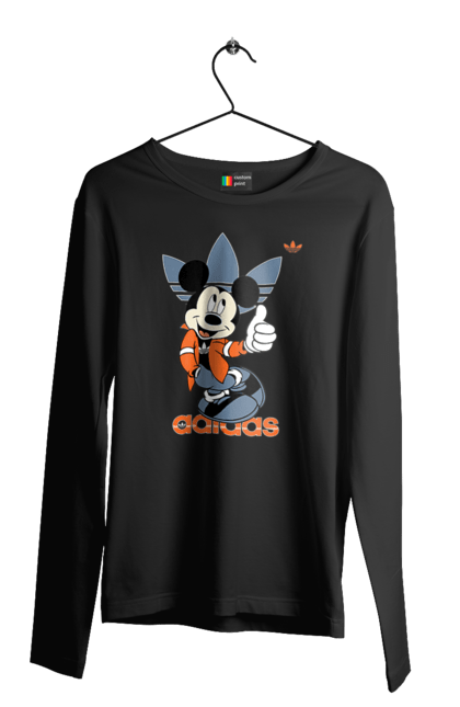 Чоловічій лонгслів з принтом "Adidas Міккі Маус". Adidas, mickey mouse, адідас, дісней, міккі, міккі маус, мультфільм. 2070702