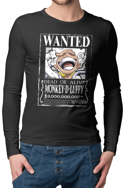 Men's longsleeve with prints One Piece Luffy. Anime, luffy, manga, monkey de luffy, one piece, pirates. 2070702