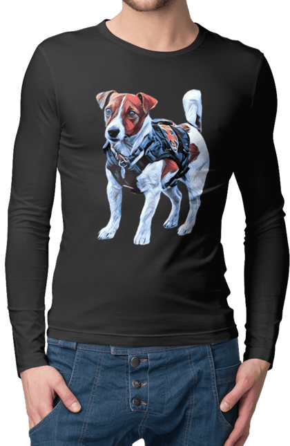 Чоловічий лонгслів з принтом "Пес Патрон". Зсу, патрон, пес, пес патрон, україна. 2070702