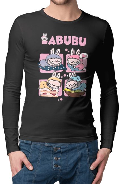 Чоловічий лонгслів з принтом "Сон Labubu". Labubu, weird cute, іграшки, лабубу. 2070702