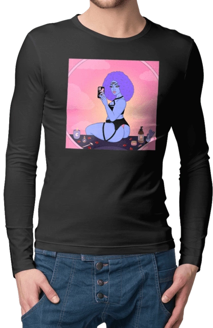 Purple Girl Photo In The Mirror