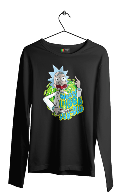 Чоловічій лонгслів з принтом "Рік та Морті". Rick and morty, мультфільм, наукова фантастика, пригоди, рік, рік і морті, трагікомедія, чорний гумор. 2070702