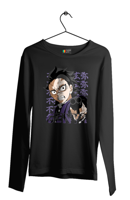 Men's longsleeve with prints Demon Slayer Genya Shinazugawa. Anime, demon slayer, genya, genya shinazugawa, kimetsu no yaiba, manga, аниме, истребитель демонов, манга. 2070702