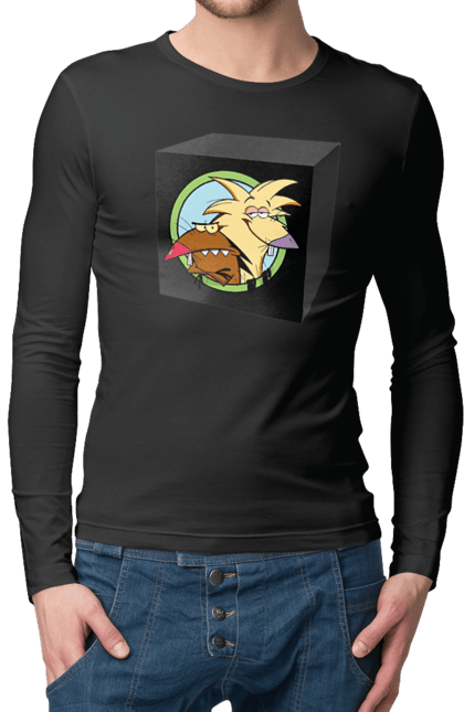 Чоловічий лонгслів з принтом "Black Box". Black box, бобер, боєприпас, коробка, повернись живим. 2070702