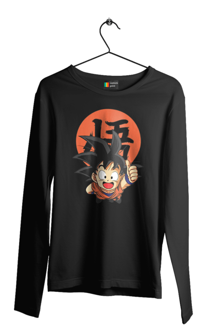 Men's longsleeve with prints Dragon Ball Son Goku. Anime, dragon ball, goku, manga, son goku, tv series. 2070702