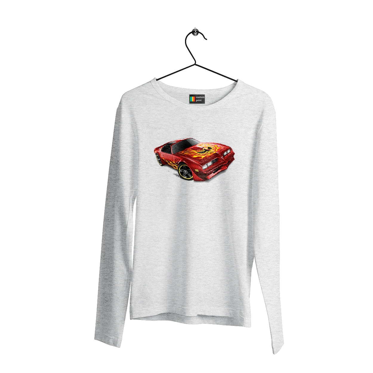 The car is red, high speed