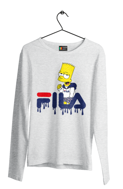 Чоловічій лонгслів з принтом "Барт FILA". Bart, simpsons, барт, сімпсон, спорт, спортивний одяг. 2070702