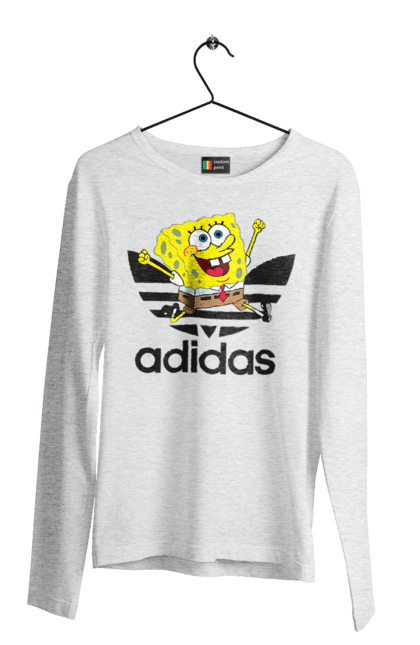 Чоловічій лонгслів з принтом "Adidas Губка Боб". Adidas, spongebob, адідас, губка боб, мультик, мультсеріал, спанч боб, спорт. 2070702