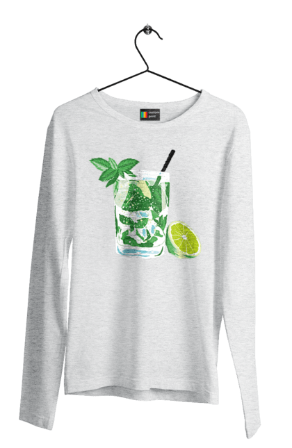 Men`s longsleeve with prints Mojito And Lemon Drink. Drink, lemon, mojito. 2070702