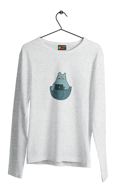 Чоловічий лонгслів з принтом "Кіт програміст". Angular, c, css, html, it, javascript, jquery, php, python, react, svelt, vue, айтишник, айті, гумор, код, кодувати, прогер, програміст, програмісти, ти ж, ти ж програміст, тиж програміст. 2070702