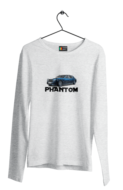 Men`s longsleeve with prints Rolls royce. Auto, car, luxury class, phantom, rolls royce, sedan. 2070702