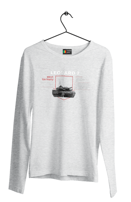 Men`s longsleeve with prints Leopard 2. Industrious, leopard 2, tank, weapon. 2070702