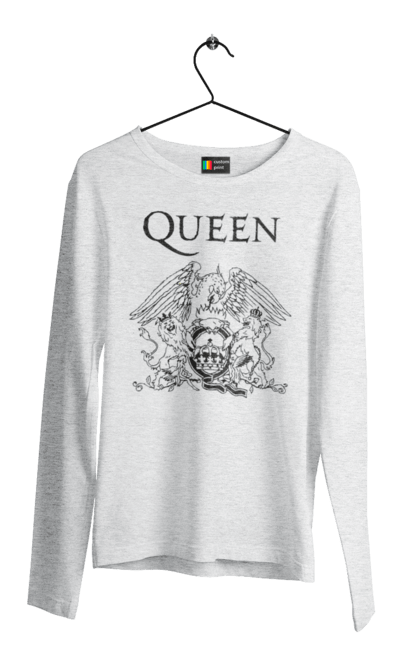 Мужской лонгслив с принтом Queen. Queen, глэм-рок, группа, квин, музыка, поп-рок, рок, хард-рок. 2070702