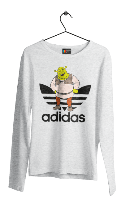 Men's longsleeve with prints Adidas Shrek. Adidas, cartoon, ogre, shrek. 2070702