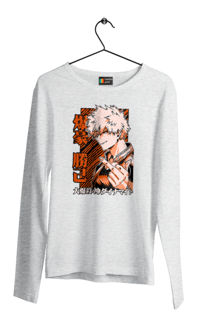 Чоловічій лонгслів з принтом "Моя академія героїв Бакуго". Bakugo, katsuki, katsuki bakugo, my hero academia, академія юей, аніме, бакуго, кацукі бакуго, манга, моя геройська академія. 2070702