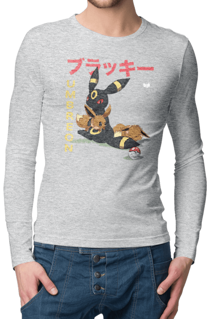 Men's longsleeve with prints Pokemon Eevee. Eevee, nintendo, pokemon, pokemon go, umbreon. 2070702