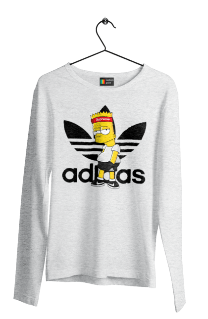 Чоловічій лонгслів з принтом "Adidas Барт". Adidas, bart, адідас, барт, мультфільм, серіал, сімпсон. 2070702