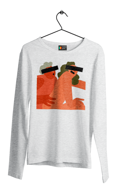 Men`s longsleeve with prints Love and hidden camera. Chewing gum, friendship, fun, hidden camera, humor, love, peace, sex, smex. 2070702