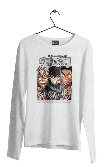 Men's longsleeve with prints Demon Slayer Sanemi Muichiro Gyomei. Anime, demon slayer, gyomei, himejima, kimetsu no yaiba, manga, muichiro, sanemi. 2070702