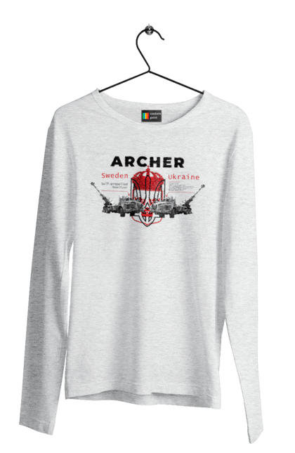 Men`s longsleeve with prints Archer. Archer, bayraktar, caesar, himars, javelin, nlaw, patriot, weapons, zaluzhny. 2070702