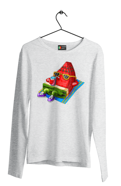 Men`s longsleeve with prints Watermelon Drinks Cocktail. Cocktail, summer, watermelon. 2070702