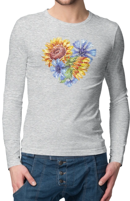 The heart is sunflowers and violets