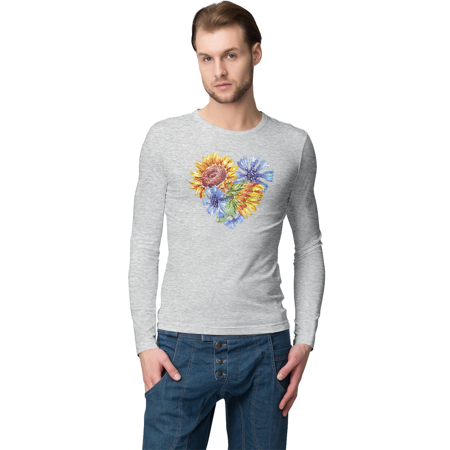 The heart is sunflowers and violets