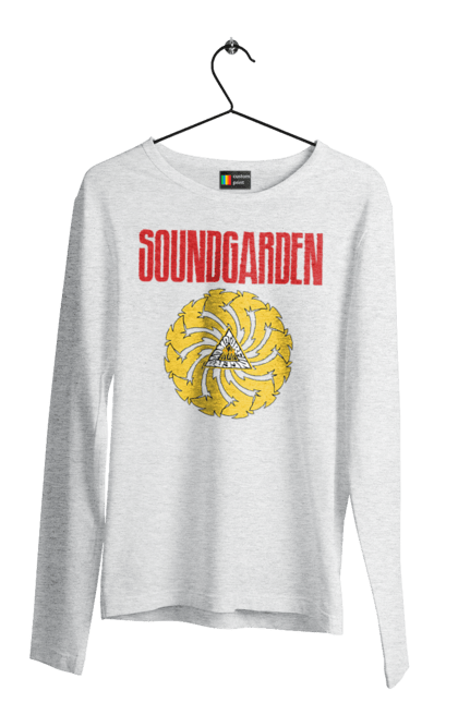 Чоловічій лонгслів з принтом "Soundgarden". Sound garden, soundgarden, альтернативний рок, гранж, група, метал, музика, рок, хард рок. 2070702