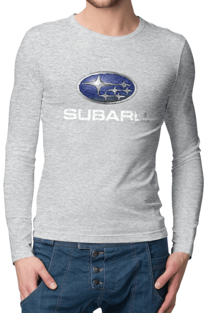 Чоловічий лонгслів з принтом "Subaru". Авто, логотип, субару. 2070702