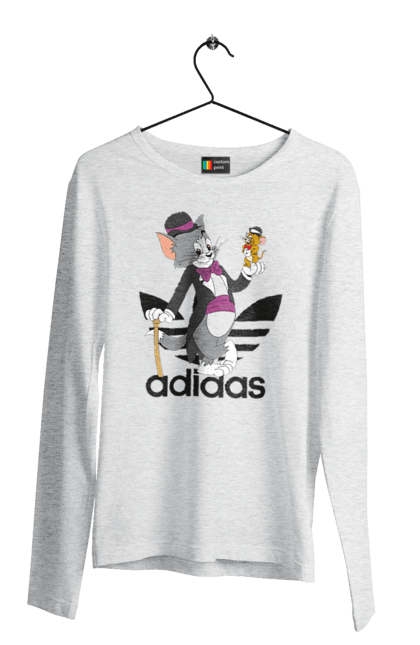 Men's longsleeve with prints Adidas Tom and Jerry. Adidas, animated series, cartoon, cat, jerry, mouse, tom and jerry. 2070702