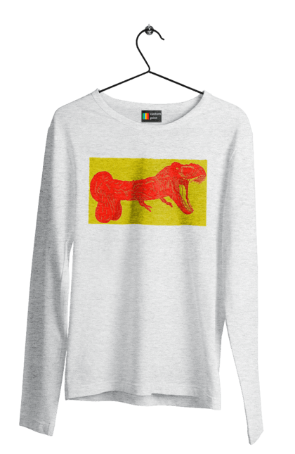 Чоловічий лонгслів з принтом "Член Динозавр". Динозавр, писюн, член. 2070702