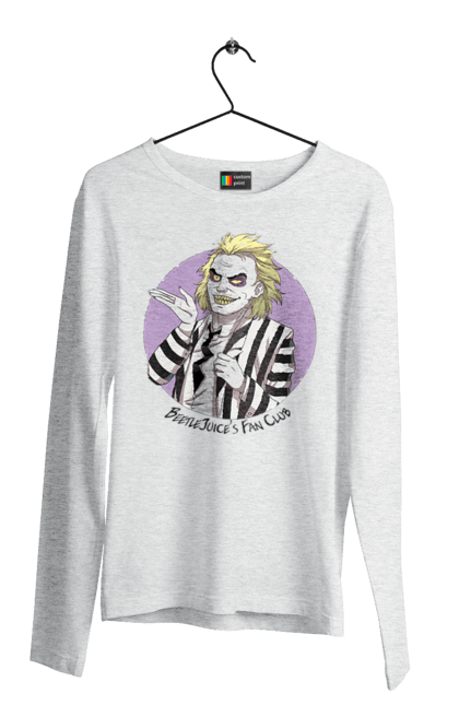 Чоловічій лонгслів з принтом "Бітлджюс". Beetlejuice, ghost, tim burton, warner bros, бітлджюс, жах, комедія, привид, тім бертон, фільм. 2070702