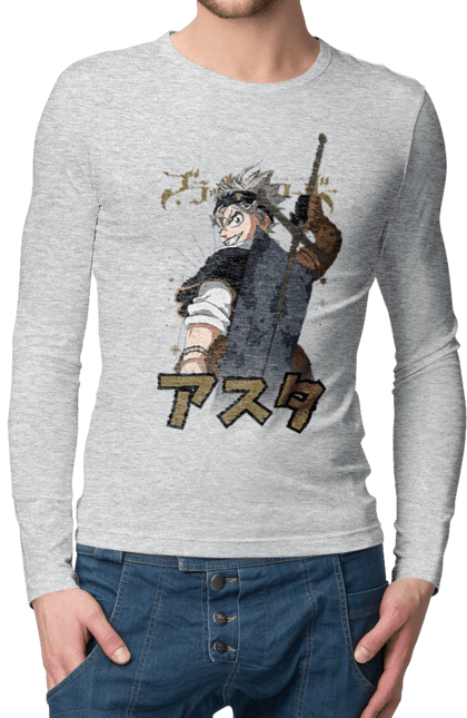 Men's longsleeve with prints Black Clover Asta. Anime, asta, black clover, manga, wizard king. 2070702