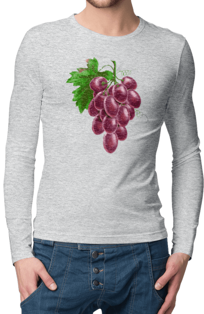 Men`s longsleeve with prints Grapes. Grapes. 2070702