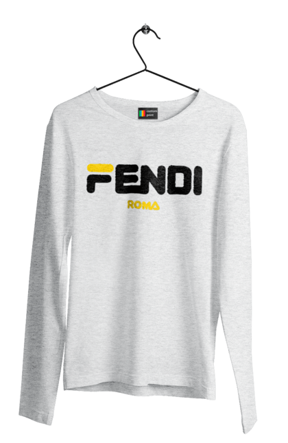 Мужской лонгслив с принтом Fendi. Fendi, lvmh, бренд, дом моды, италия, люкс, мода, одежда, сумка, фенди. 2070702