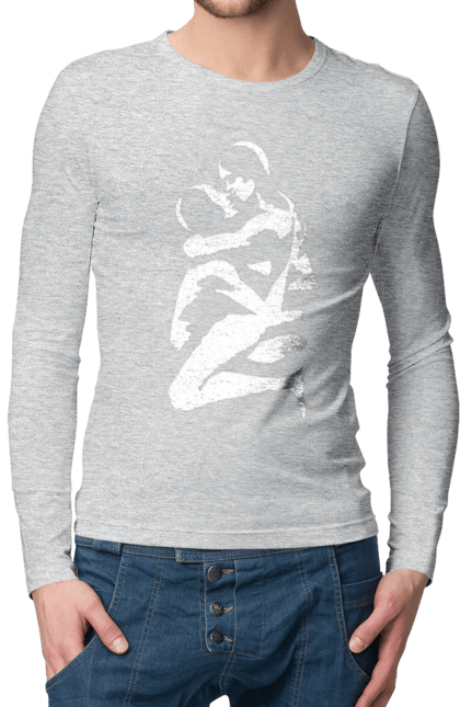 Men`s longsleeve with prints White Bodies. Body, circuit, female, man. 2070702