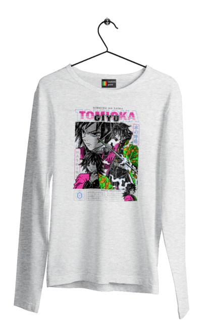 Men's longsleeve with prints Demon Slayer Giyu. Anime, demon slayer, giyu, giyu tomioka, kimetsu no yaiba, manga, serial. 2070702