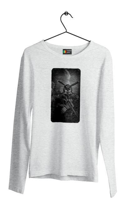 Чоловічий лонгслів з принтом "Слава зсу". Гвинтівка, зброя, літак, перемога, солдат, україна. 2070702