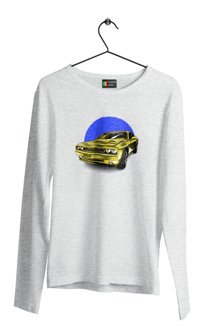 Чоловічий лонгслів з принтом "Український спорткар". Авто, додж челенджер, маслкар, машина, потужне авто, спорткар, український спорткар, швидкість. 2070702