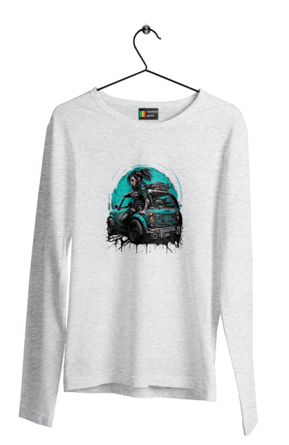 Men`s longsleeve with prints Cyberpunk girl. Art, cyberpunk, games, girls, graphics, picture. 2070702