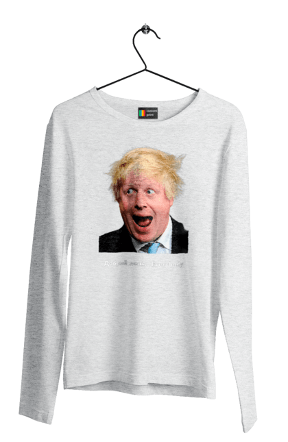 Чоловічий лонгслів з принтом "Добрий день everybody". Everybody, himars, m270, англія, боря, джонсон, джонсонюк, добрий вечір, добрий день everybody, доброго вечора, друг україни, кращий друг, прем`єр-міністр, рука допомоги, справжній друг, справжній міністр. 2070702