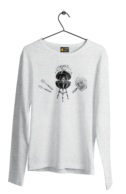 Men`s longsleeve with prints Barbecue Fry Meat. B-b-q, fry, meat. 2070702