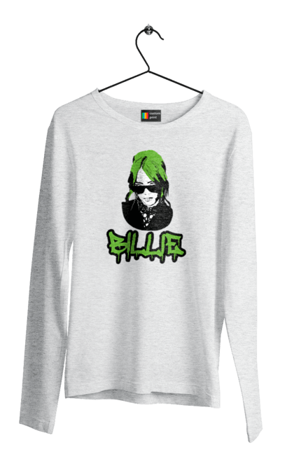 Чоловічий лонгслів з принтом "Billie Eilish". Активістка, біллі айліш, мизукант, права, співачка, тварини. 2070702