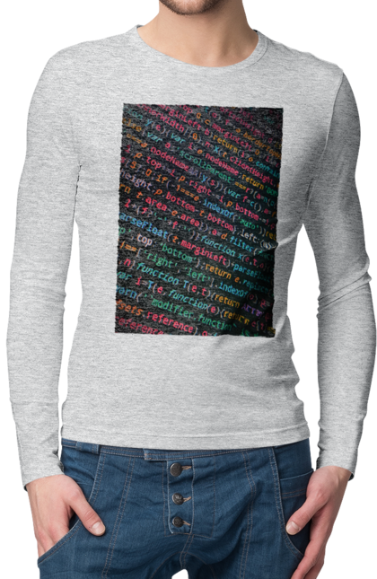 Чоловічий лонгслів з принтом "Код". Angular, c, css, html, it, javascript, jquery, php, python, react, svelt, vue, айтишник, айті, гумор, код, кодувати, прогер, програміст, програмісти, ти ж, ти ж програміст, тиж програміст. 2070702