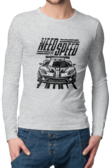 Чоловічий лонгслів з принтом "Жага швидкості". Відео ігри, гонки, ігри, комп ютерні ігри, машини, симулятори, швидкість. 2070702