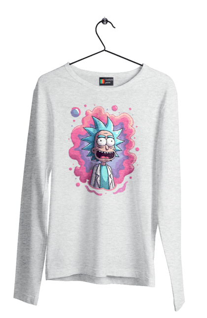 Чоловічій лонгслів з принтом "Рік та Морті". Rick and morty, мультфільм, наукова фантастика, пригоди, рік, рік і морті, трагікомедія, чорний гумор. 2070702