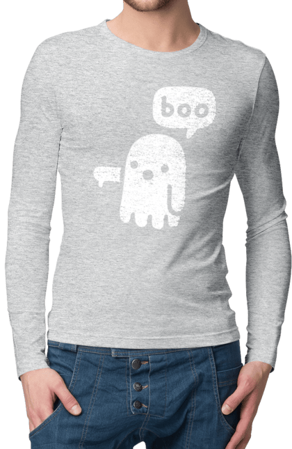 Чоловічий лонгслів з принтом "BOO (мова програмування)". Айті, мова програмування, програма, програміст, технічне завдання, ти ж програміст, транслятор boo, тривимірні програми, фрілансер. 2070702