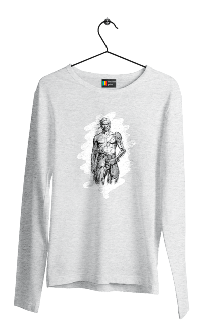 Men`s longsleeve with prints Cyborgs of ukraine. Cossack, cyborg, forelock, patriot, pistol, ukrainian, vusa, zbroya. 2070702