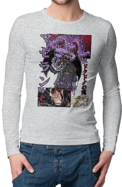 Men`s longsleeve with prints One Piece Magellan. Anime, magellan, manga, one piece, straw hat pirates. 2070702
